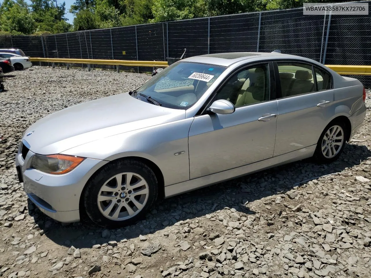 2007 BMW 328 I VIN: WBAVA33587KX72706 Lot: 60289644