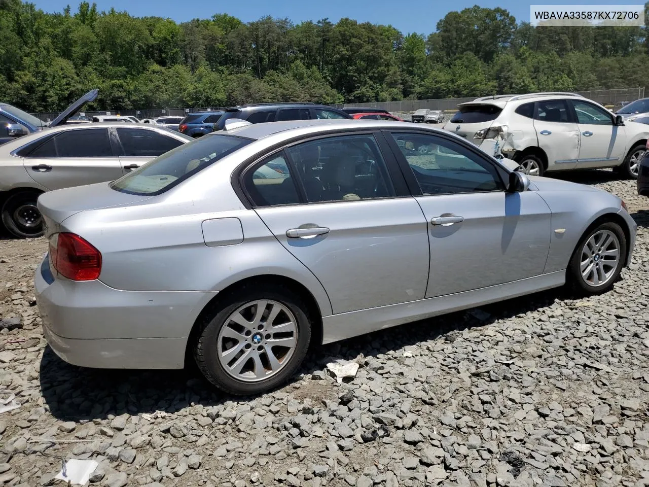 2007 BMW 328 I VIN: WBAVA33587KX72706 Lot: 60289644