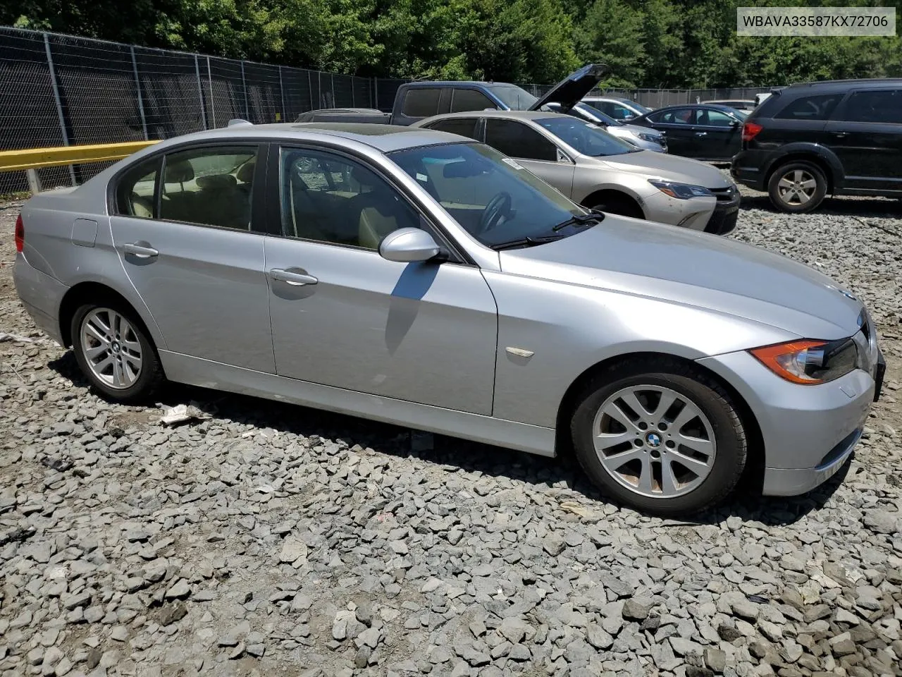 2007 BMW 328 I VIN: WBAVA33587KX72706 Lot: 60289644