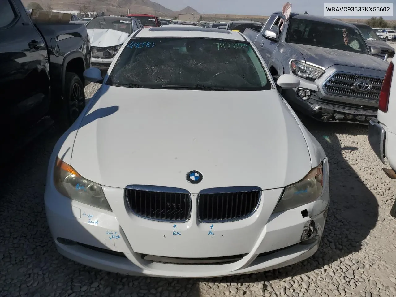 2007 BMW 328 Xi VIN: WBAVC93537KX55602 Lot: 74772514