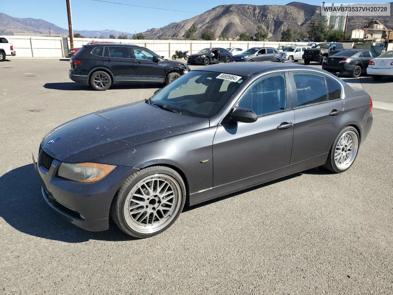 2007 BMW 335 I VIN: WBAVB73537VH20728 Lot: 80005964