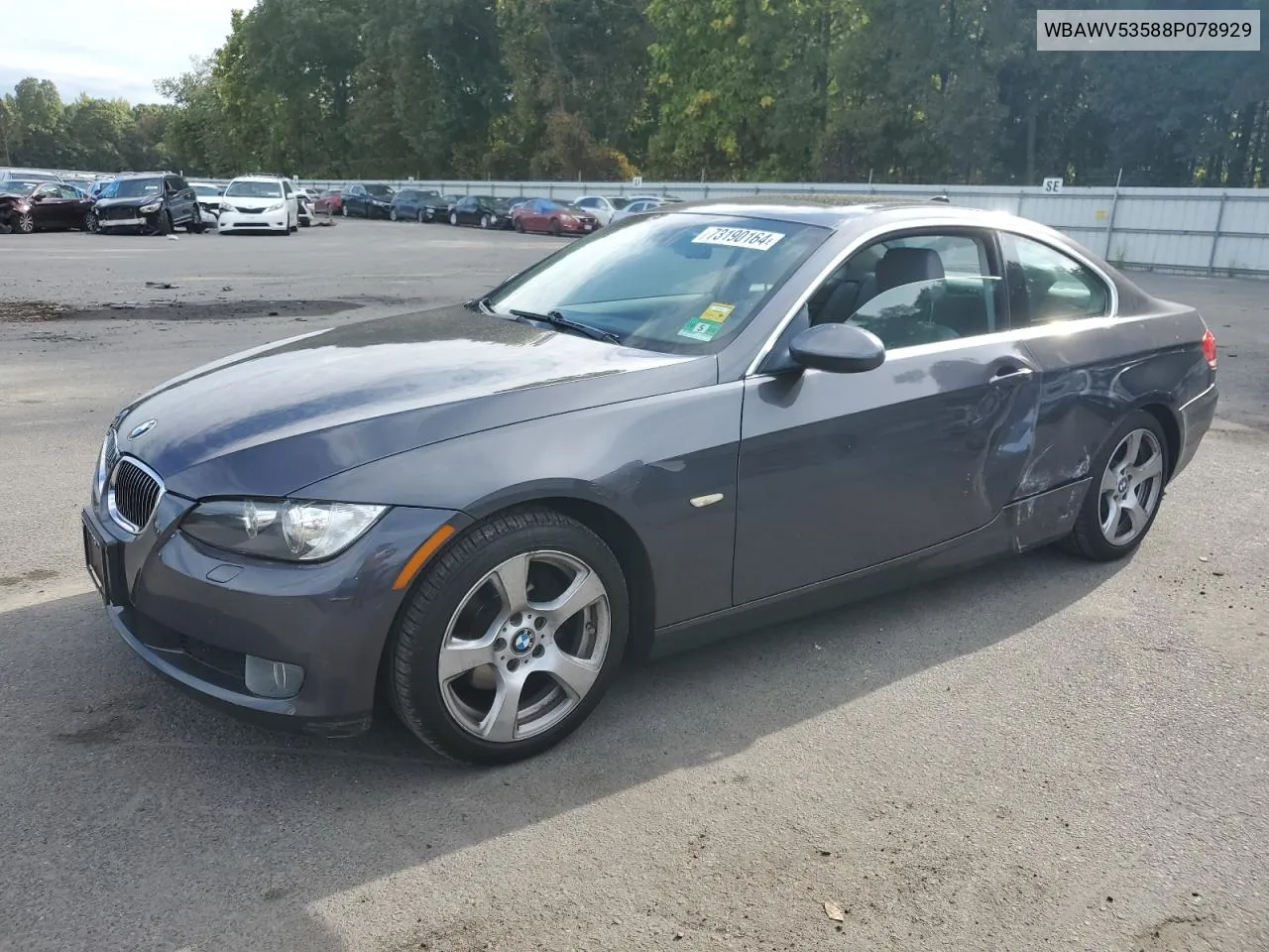 2008 BMW 328 Xi Sulev VIN: WBAWV53588P078929 Lot: 73190164