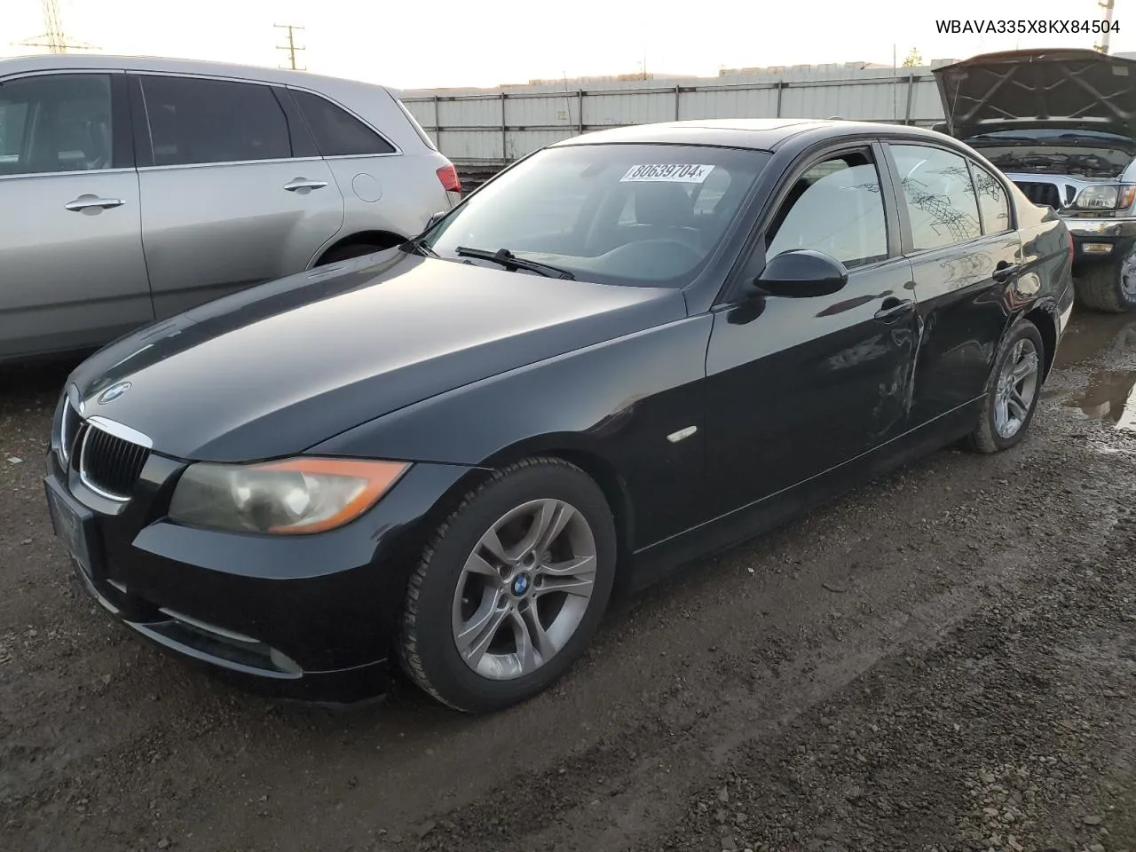 2008 BMW 328 I VIN: WBAVA335X8KX84504 Lot: 80639704