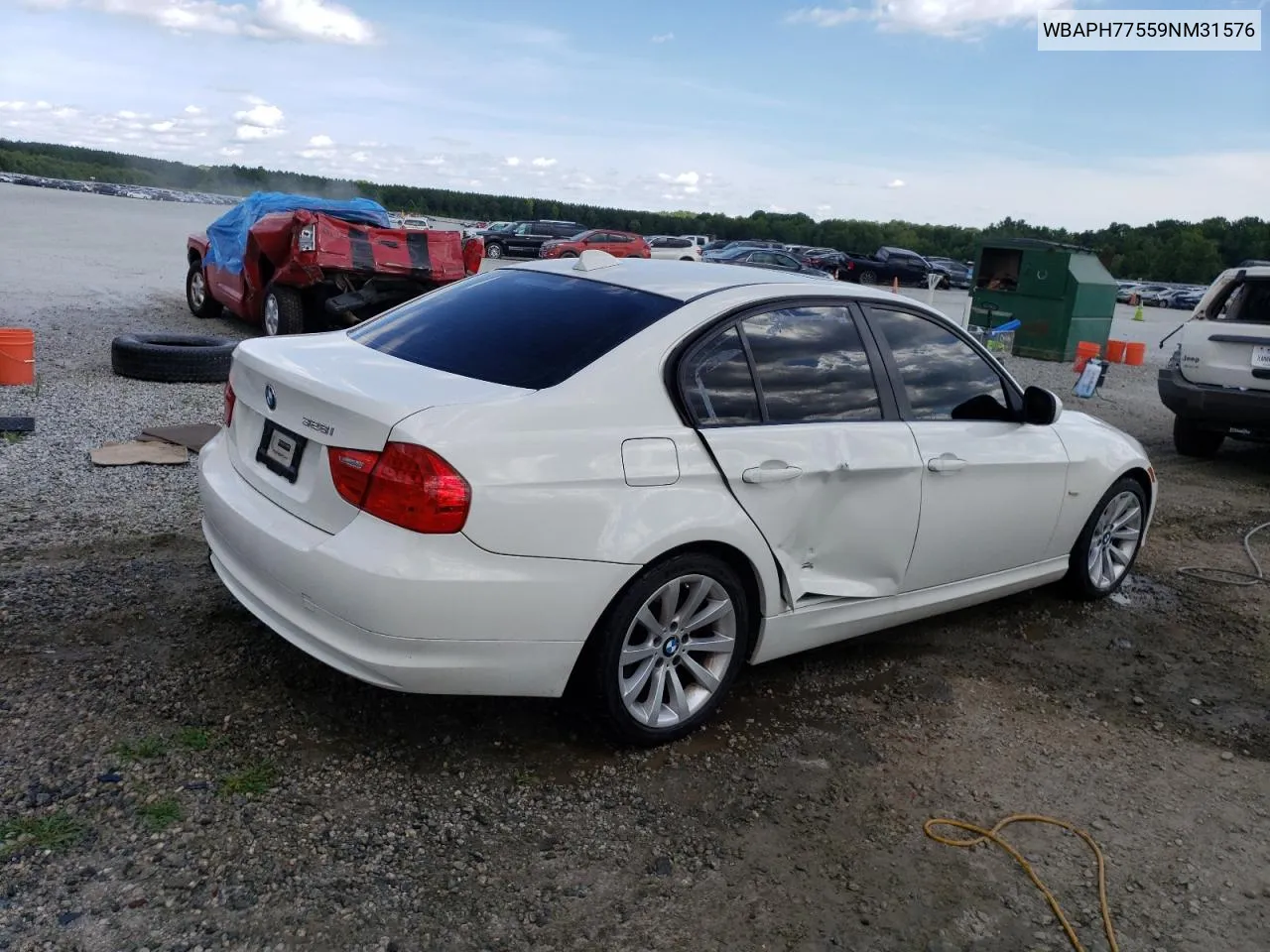 2009 BMW 328 I VIN: WBAPH77559NM31576 Lot: 62222564