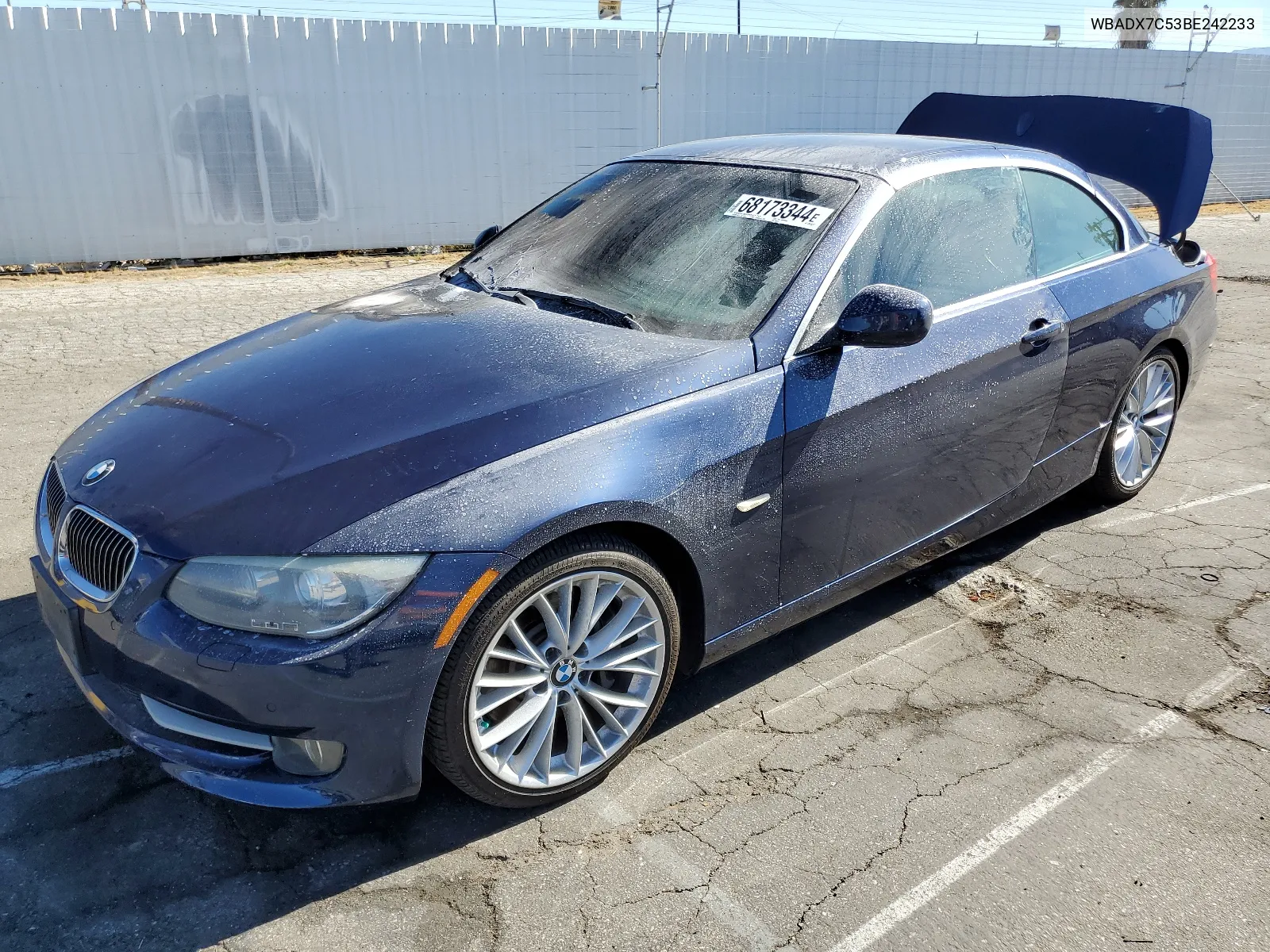 2011 BMW 335 I VIN: WBADX7C53BE242233 Lot: 68173344