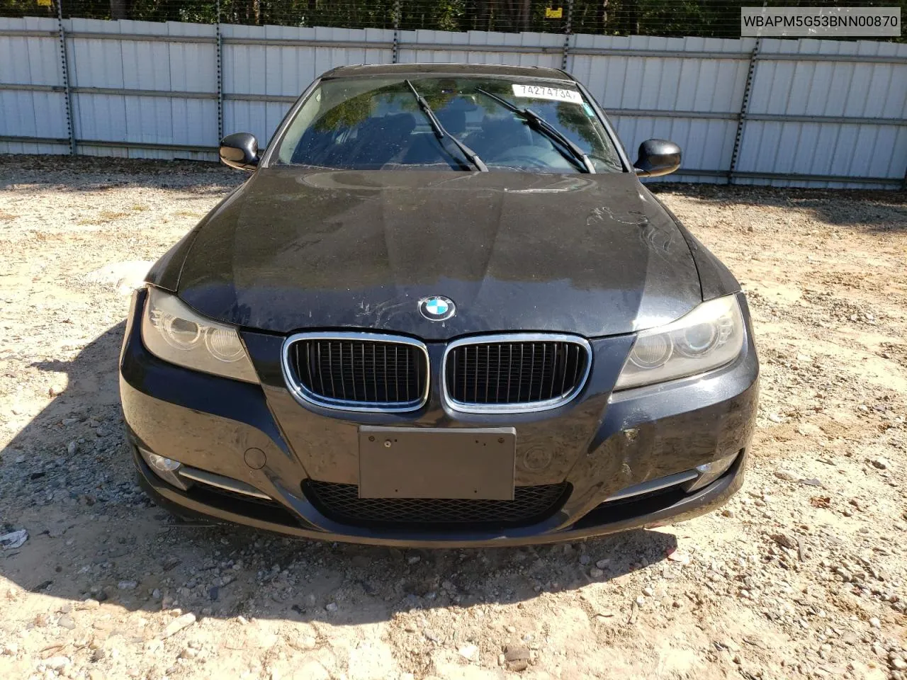 2011 BMW 335 I VIN: WBAPM5G53BNN00870 Lot: 74274734