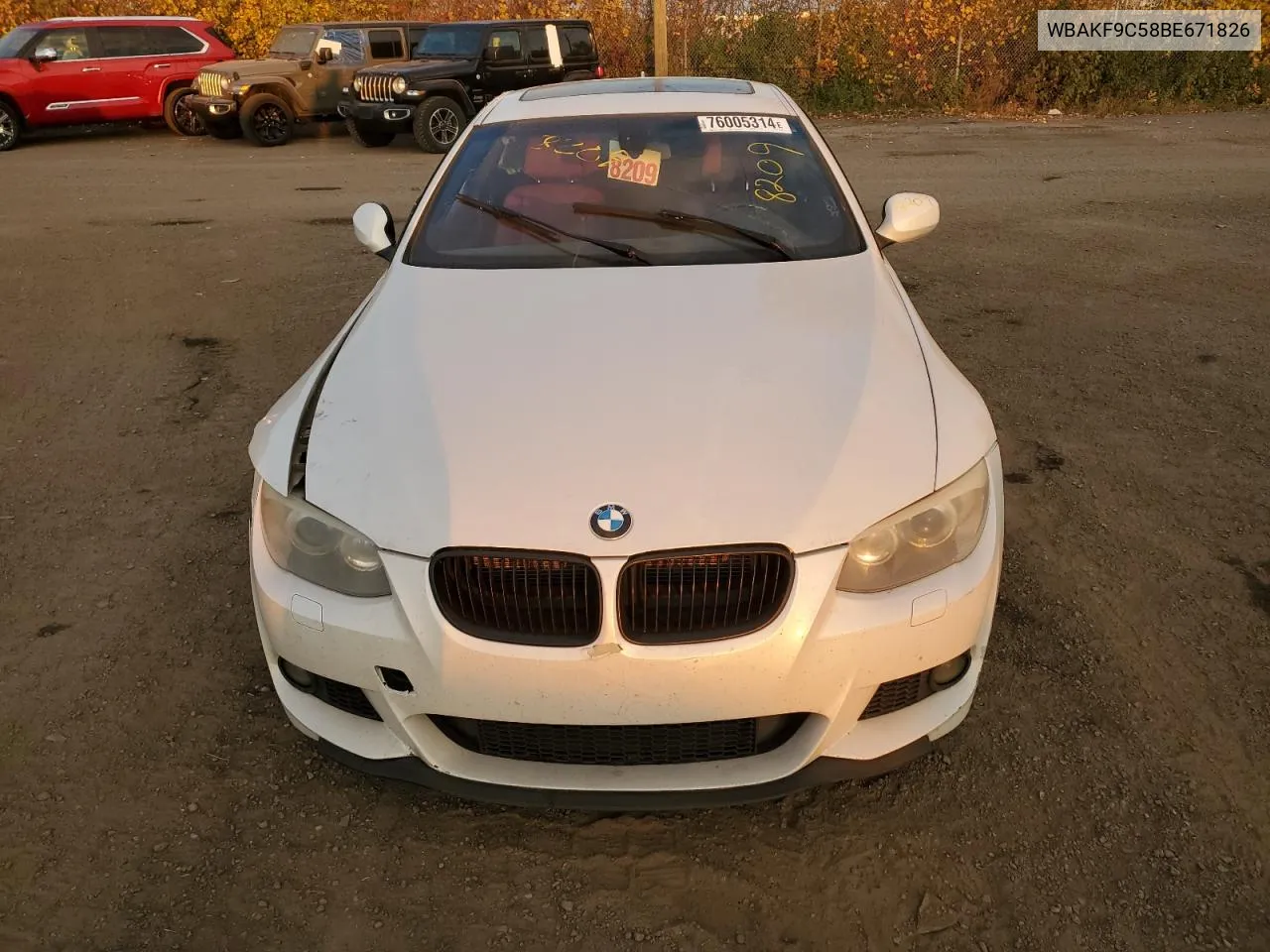 2011 BMW 335 Xi VIN: WBAKF9C58BE671826 Lot: 76005314