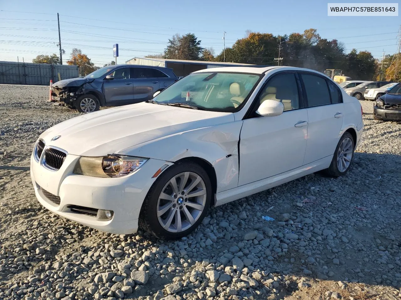 2011 BMW 328 I VIN: WBAPH7C57BE851643 Lot: 76323524