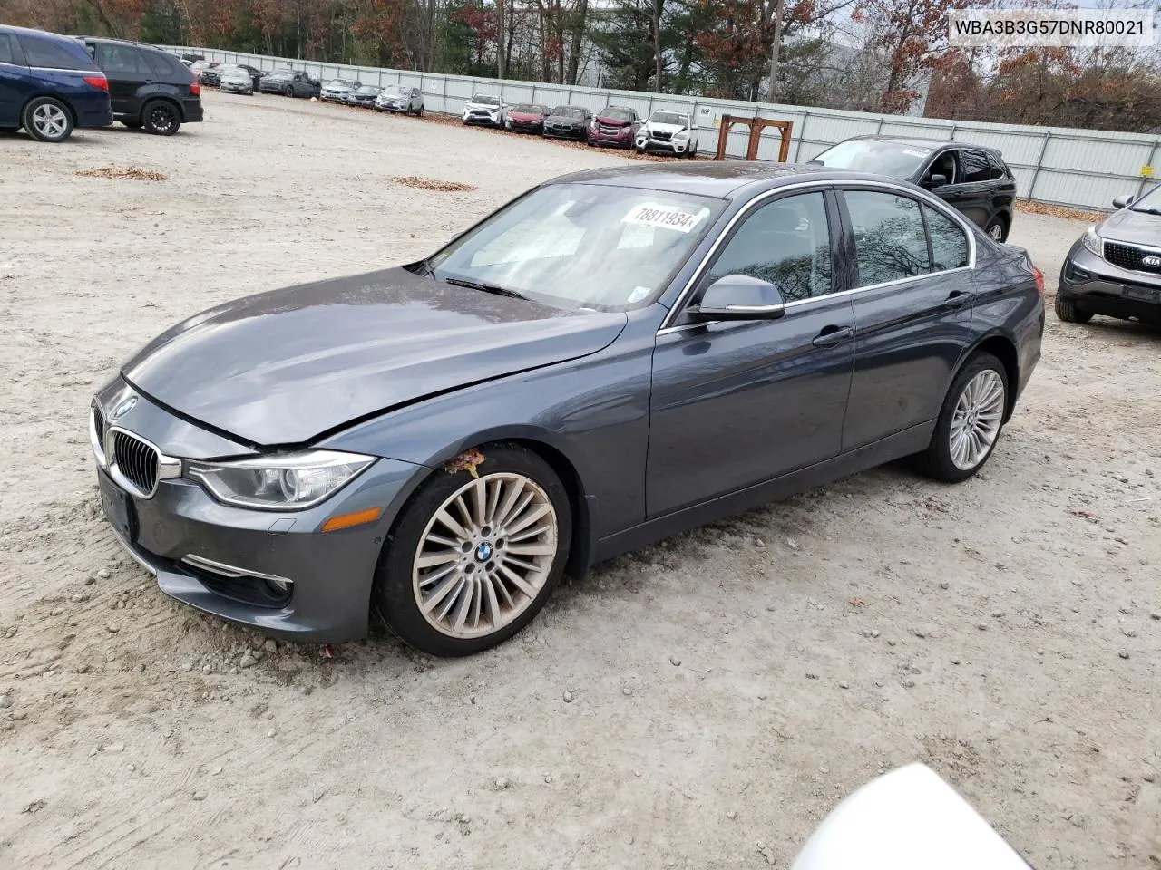 2013 BMW 328 Xi VIN: WBA3B3G57DNR80021 Lot: 78811934