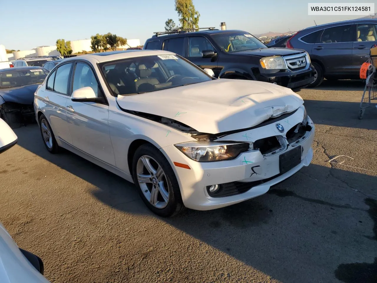 2015 BMW 328 I Sulev VIN: WBA3C1C51FK124581 Lot: 70088134