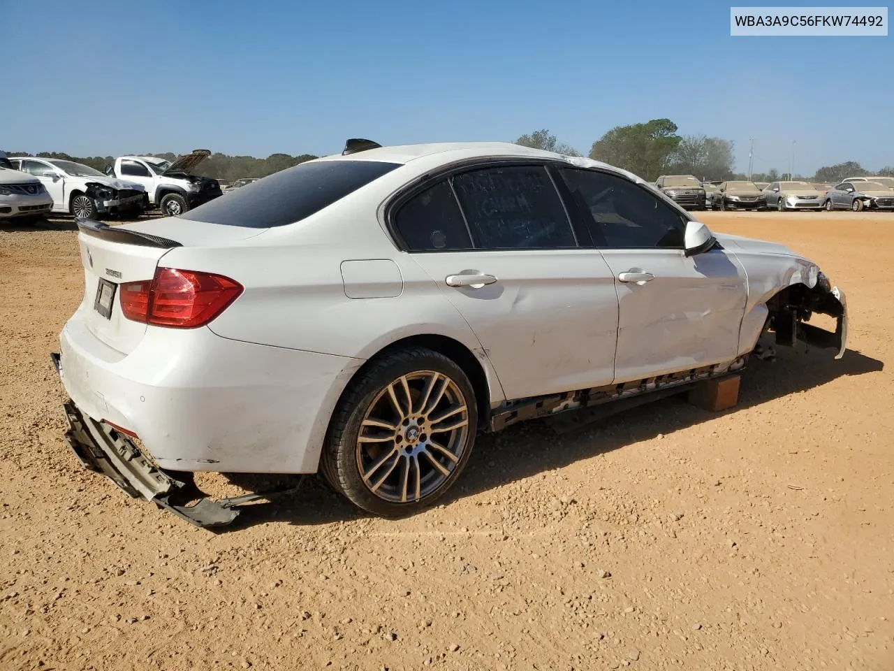 2015 BMW 335 I VIN: WBA3A9C56FKW74492 Lot: 74597054