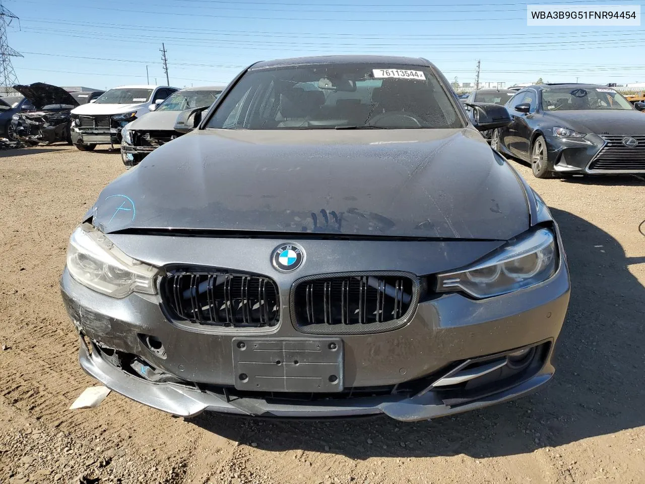 2015 BMW 335 Xi VIN: WBA3B9G51FNR94454 Lot: 76113544