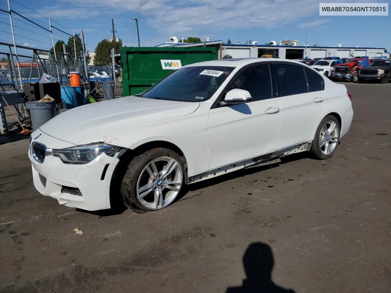 2016 BMW 340 Xi VIN: WBA8B7G54GNT70515 Lot: 72603494