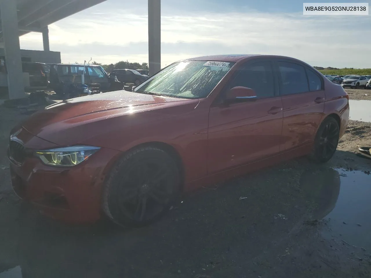 2016 BMW 328 I Sulev VIN: WBA8E9G52GNU28138 Lot: 75960074