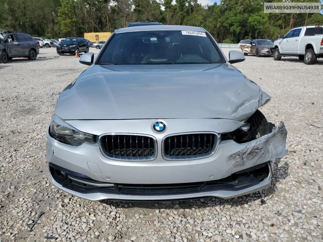 2017 BMW 330 I VIN: WBA8B9G39HNU54938 Lot: 78645494