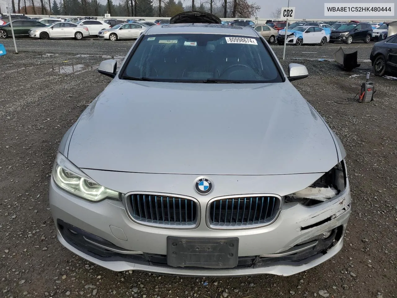 2017 BMW 330E VIN: WBA8E1C52HK480444 Lot: 80998674