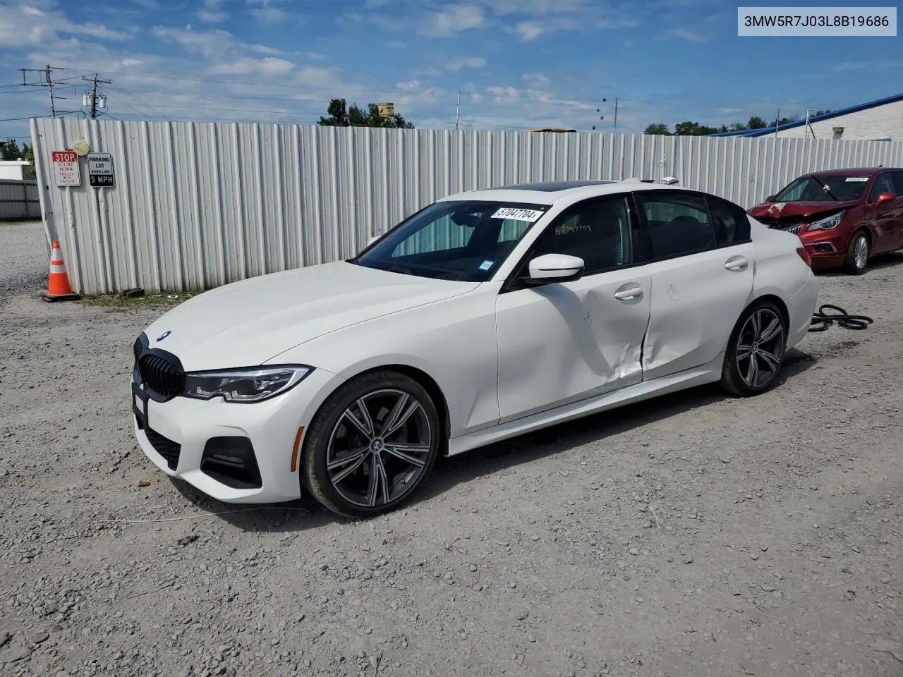 2020 BMW 330Xi VIN: 3MW5R7J03L8B19686 Lot: 57047704