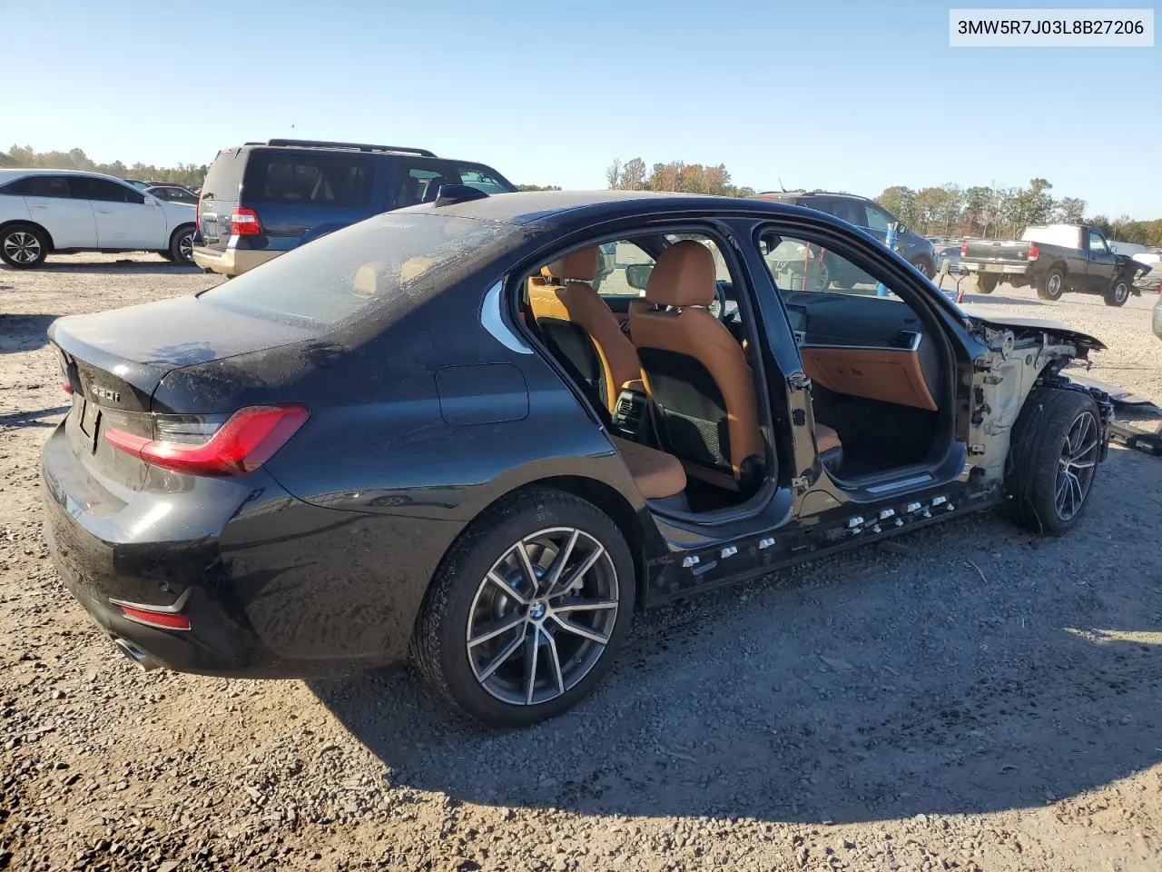 2020 BMW 330Xi VIN: 3MW5R7J03L8B27206 Lot: 75941224