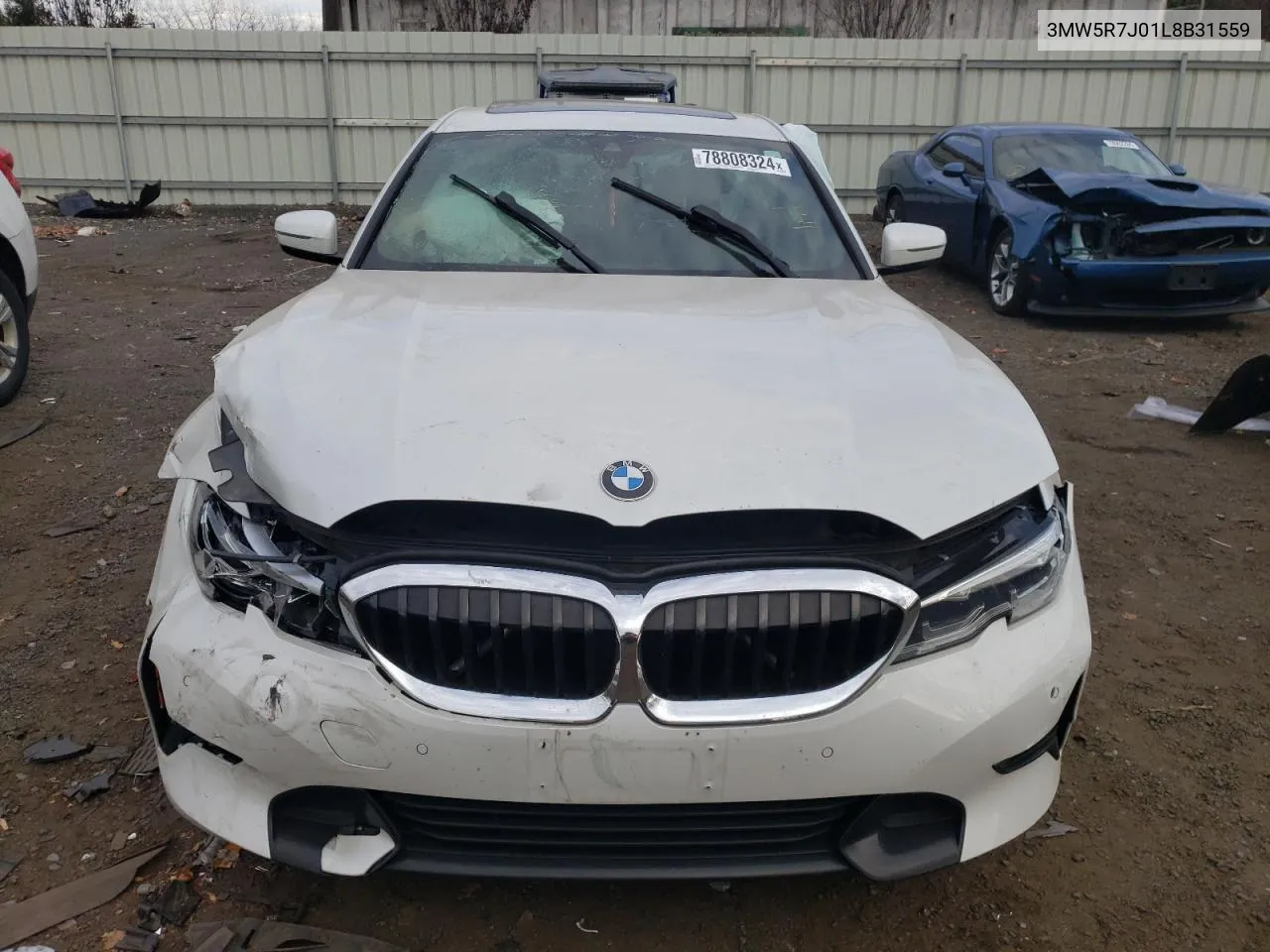 2020 BMW 330Xi VIN: 3MW5R7J01L8B31559 Lot: 78808324