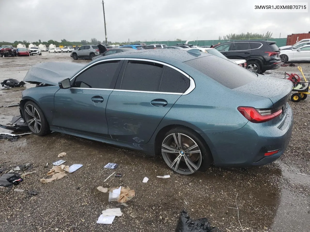 2021 BMW 330I VIN: 3MW5R1J0XM8B70715 Lot: 74655684