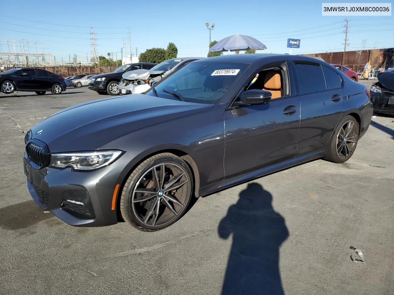 2021 BMW 330I VIN: 3MW5R1J0XM8C00036 Lot: 80379974