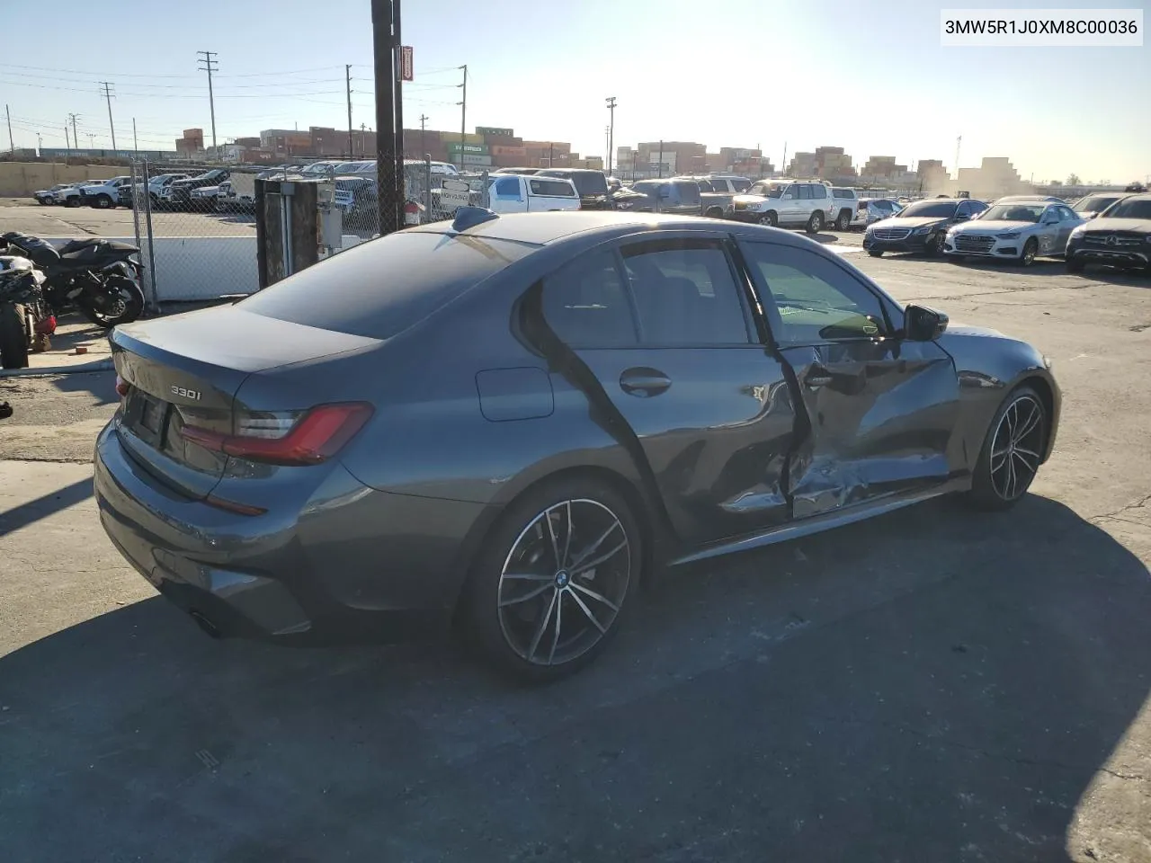 2021 BMW 330I VIN: 3MW5R1J0XM8C00036 Lot: 80379974