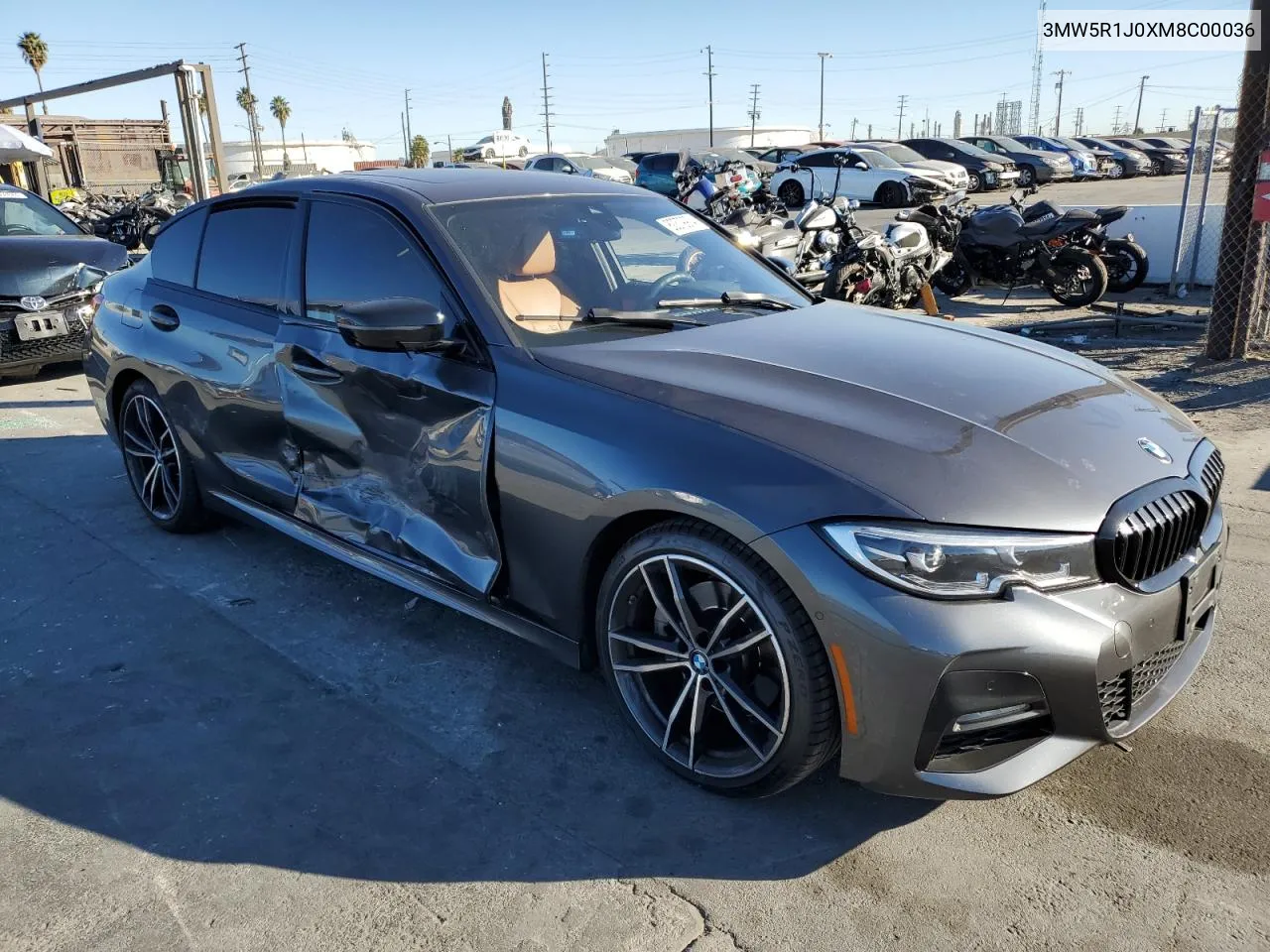 2021 BMW 330I VIN: 3MW5R1J0XM8C00036 Lot: 80379974