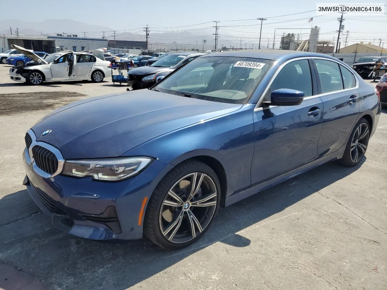 2022 BMW 330I VIN: 3MW5R1J06N8C64186 Lot: 68709394