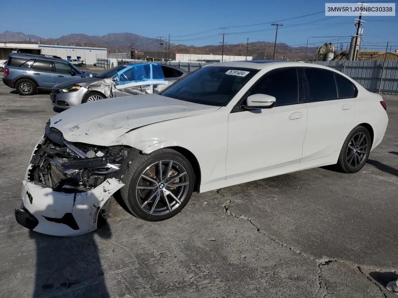 2022 BMW 330I VIN: 3MW5R1J09N8C30338 Lot: 76791404