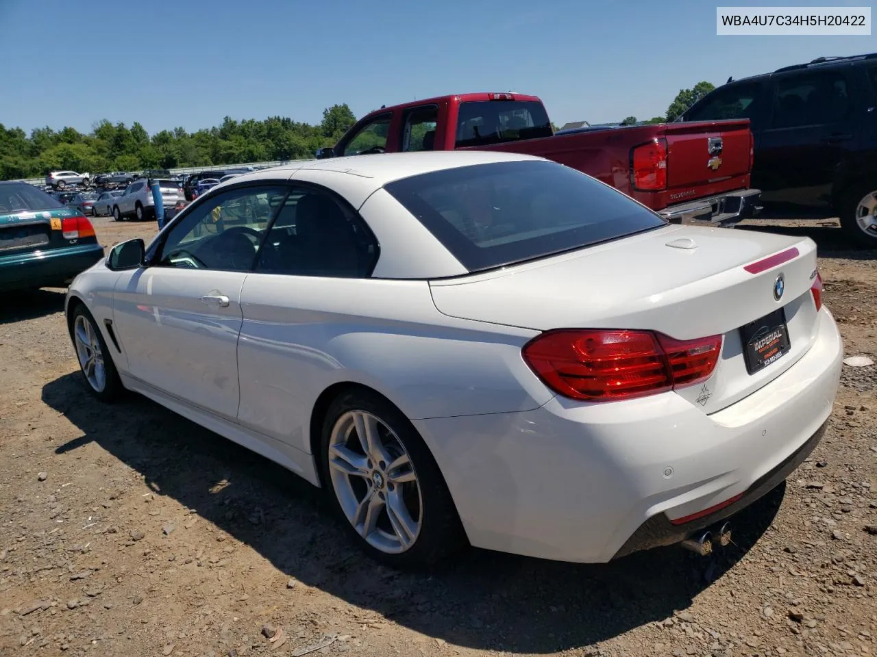 2017 BMW 430I VIN: WBA4U7C34H5H20422 Lot: 61722614