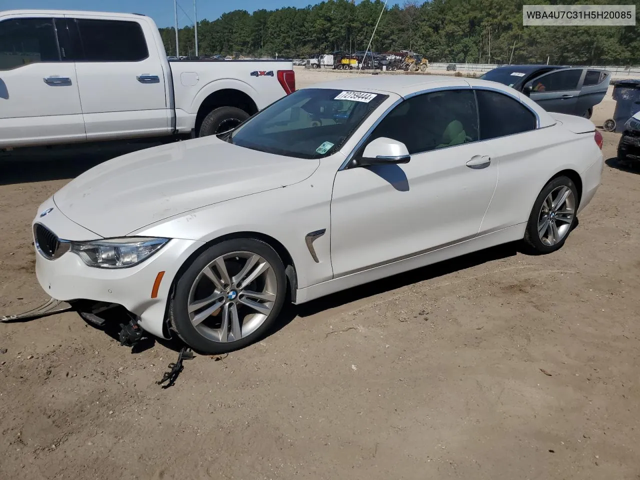 2017 BMW 430I VIN: WBA4U7C31H5H20085 Lot: 72759444