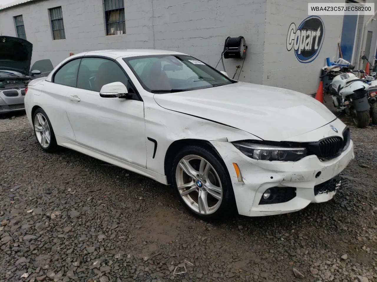 2018 BMW 430Xi VIN: WBA4Z3C57JEC58200 Lot: 72270844