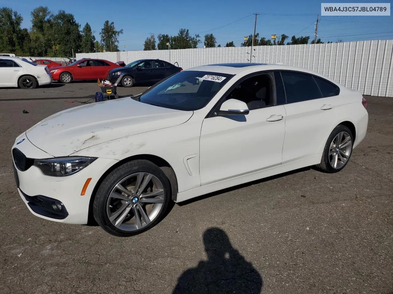 2018 BMW 430Xi Gran Coupe VIN: WBA4J3C57JBL04789 Lot: 73716284