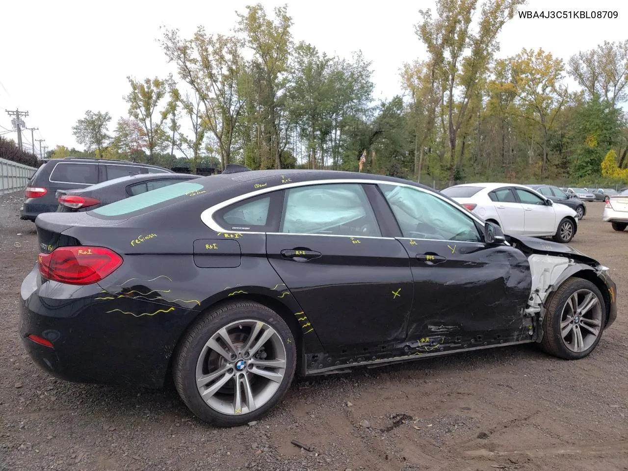 2019 BMW 430Xi Gran Coupe VIN: WBA4J3C51KBL08709 Lot: 71805404