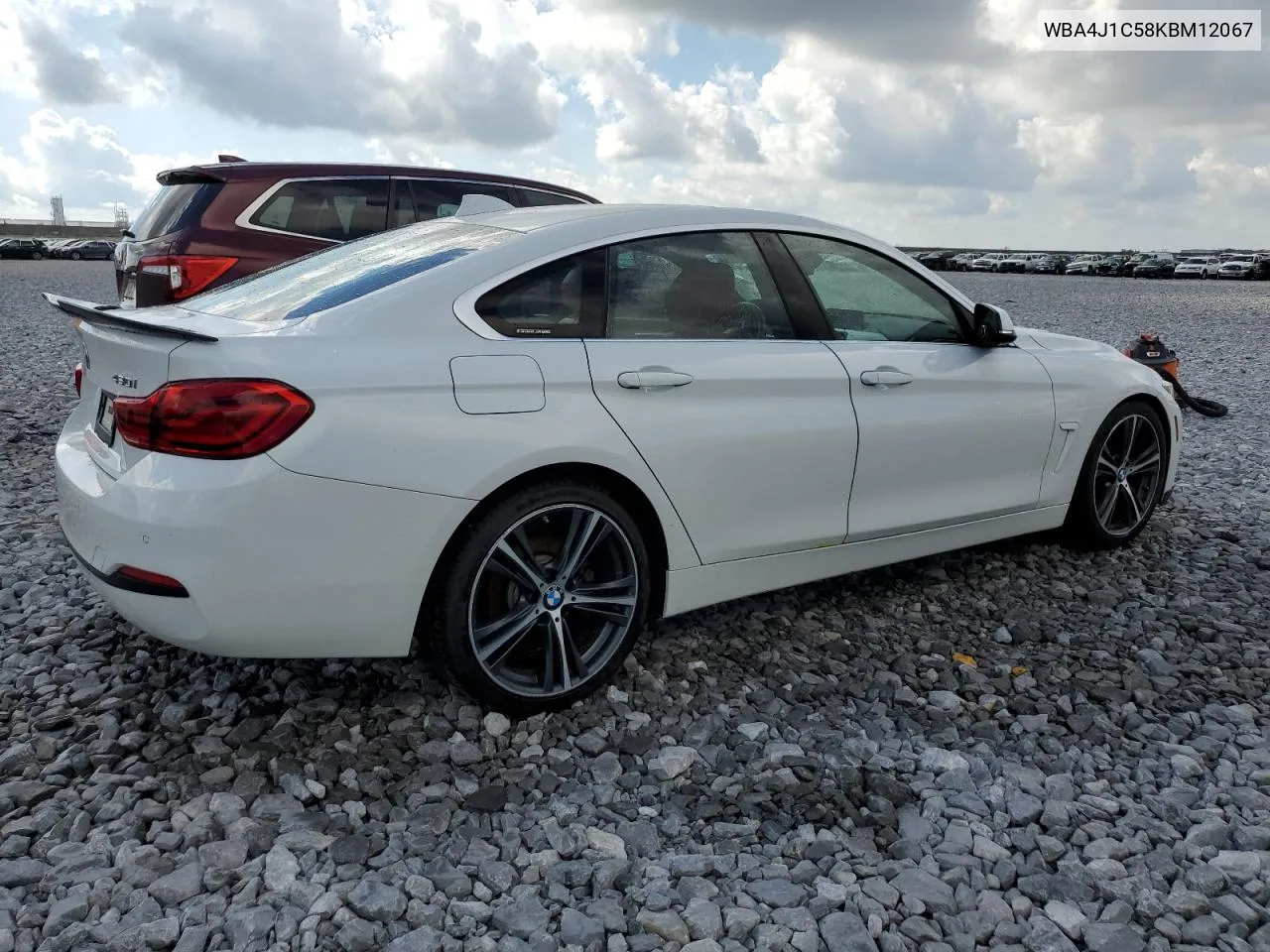 2019 BMW 430I Gran Coupe VIN: WBA4J1C58KBM12067 Lot: 72500974