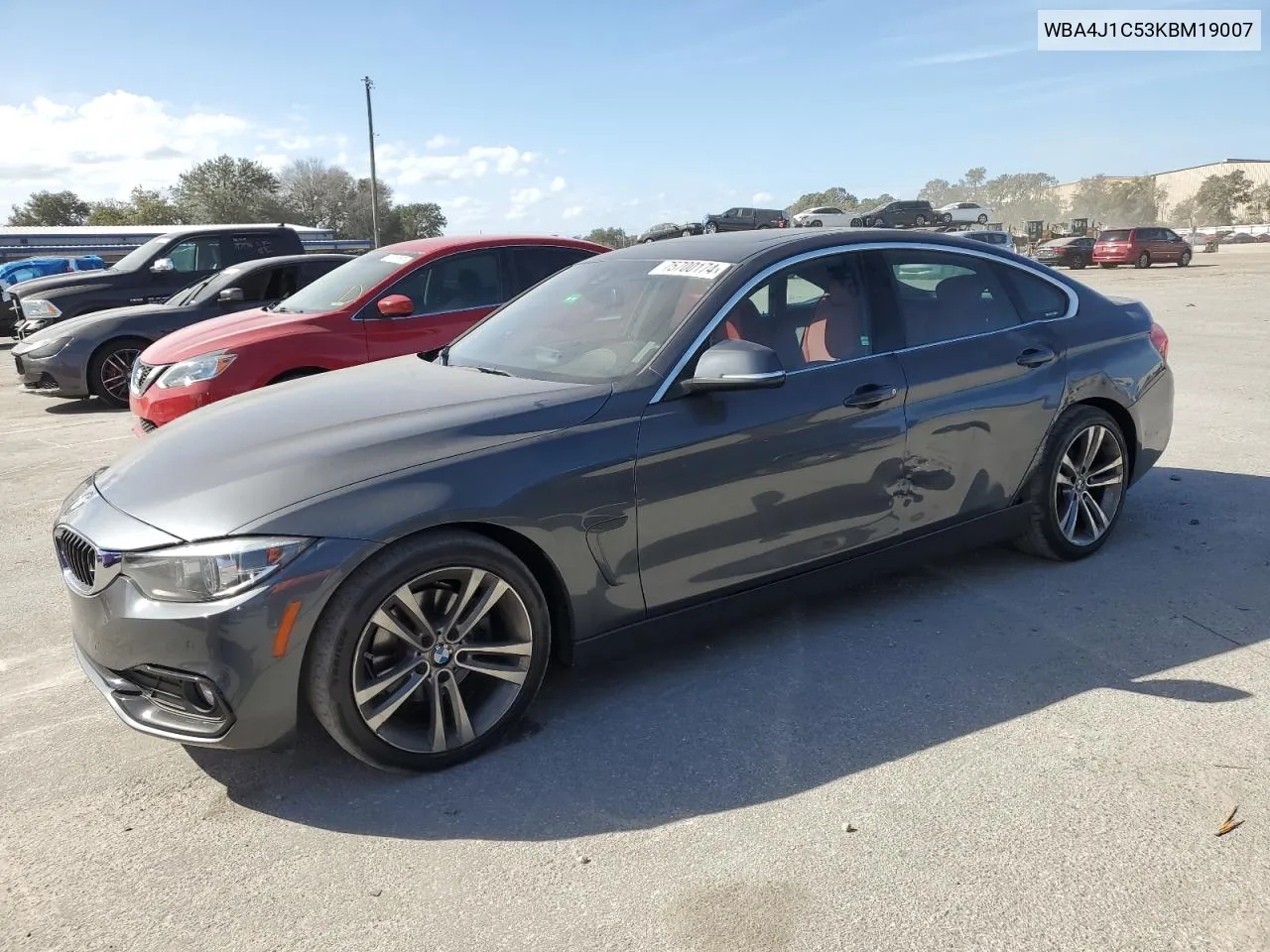 2019 BMW 430I Gran Coupe VIN: WBA4J1C53KBM19007 Lot: 75700174