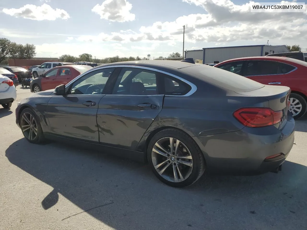 2019 BMW 430I Gran Coupe VIN: WBA4J1C53KBM19007 Lot: 75700174