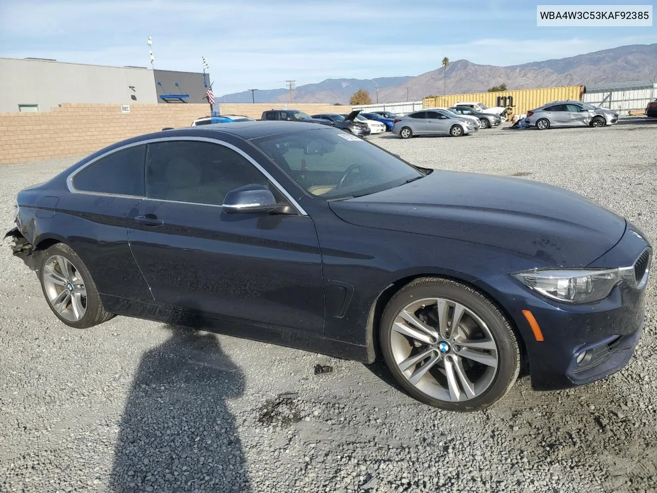 2019 BMW 430I VIN: WBA4W3C53KAF92385 Lot: 81387544