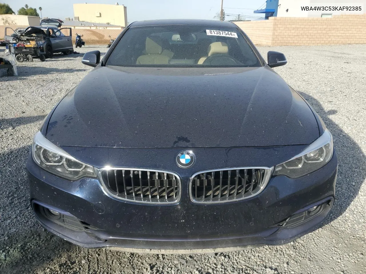 2019 BMW 430I VIN: WBA4W3C53KAF92385 Lot: 81387544