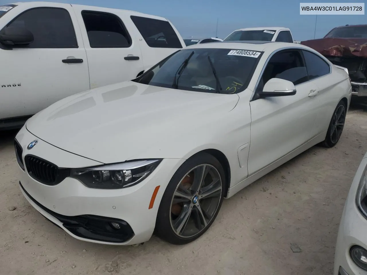 2020 BMW 430I VIN: WBA4W3C01LAG91728 Lot: 74808534