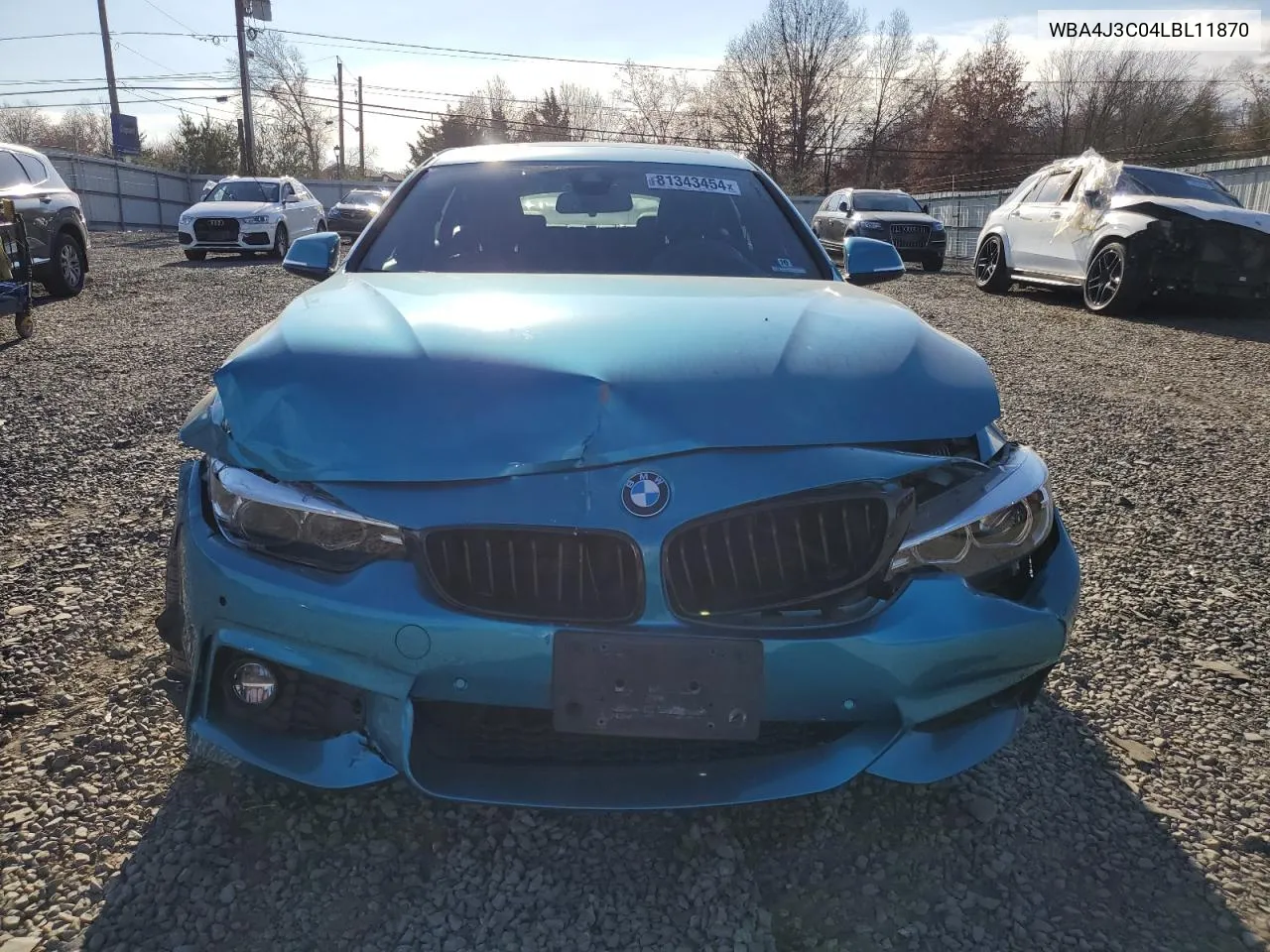 2020 BMW 430Xi Gran Coupe VIN: WBA4J3C04LBL11870 Lot: 81343454