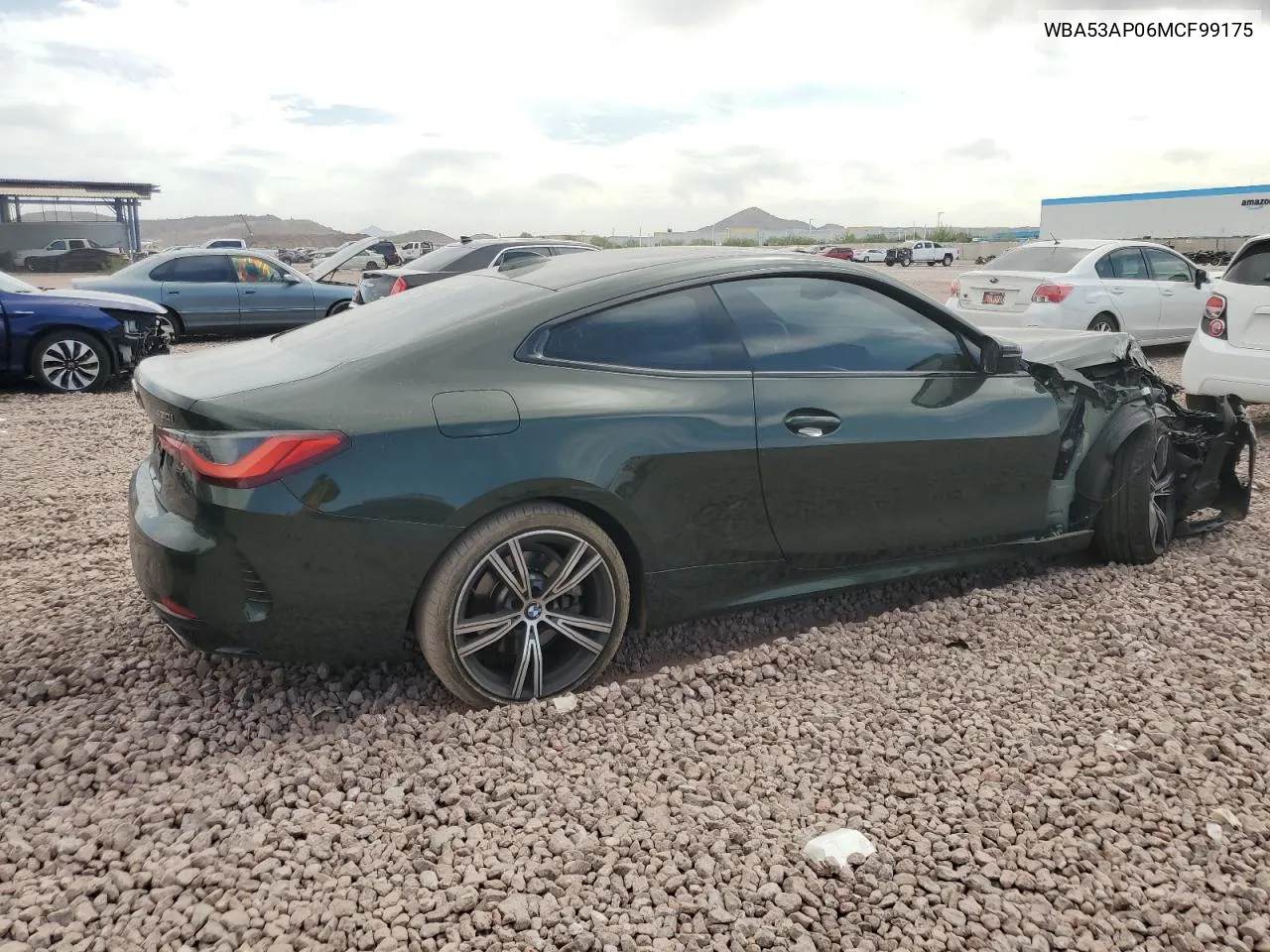 2021 BMW 430I VIN: WBA53AP06MCF99175 Lot: 74975584