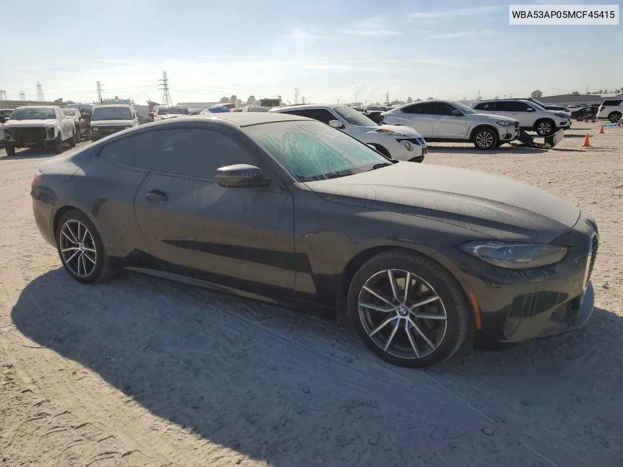 2021 BMW 430I VIN: WBA53AP05MCF45415 Lot: 77626274