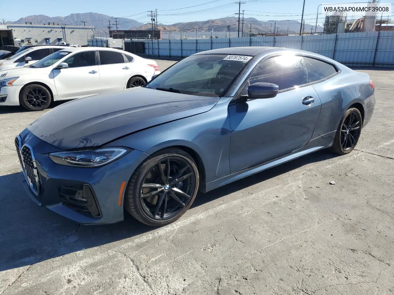 2021 BMW 430I VIN: WBA53AP06MCF39008 Lot: 80787574