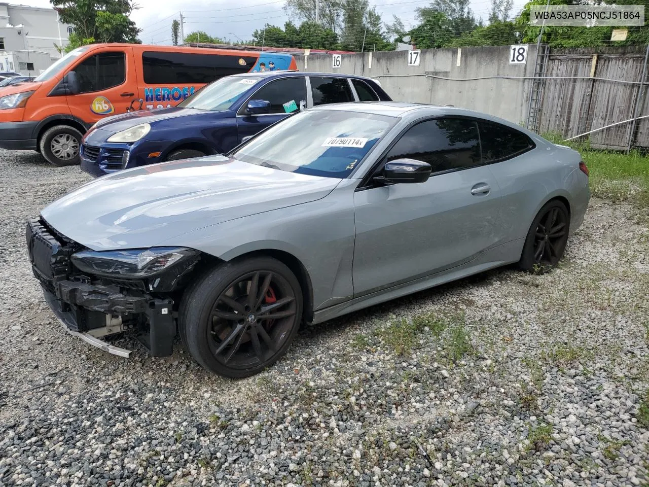 2022 BMW 430I VIN: WBA53AP05NCJ51864 Lot: 70790114