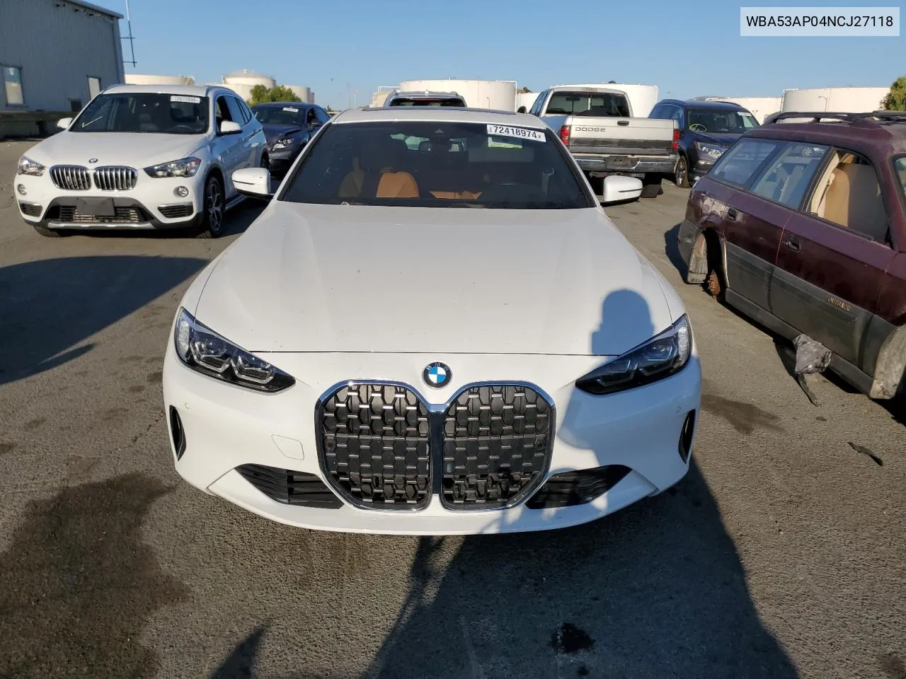 2022 BMW 430I VIN: WBA53AP04NCJ27118 Lot: 72418974