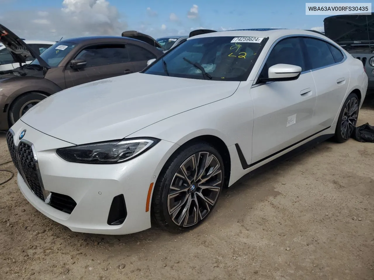 2024 BMW 430I Gran Coupe VIN: WBA63AV00RFS30435 Lot: 74259624