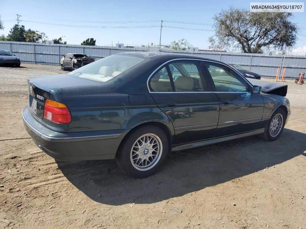 2000 BMW 528 I Automatic VIN: WBADM6345YGU18707 Lot: 63293814