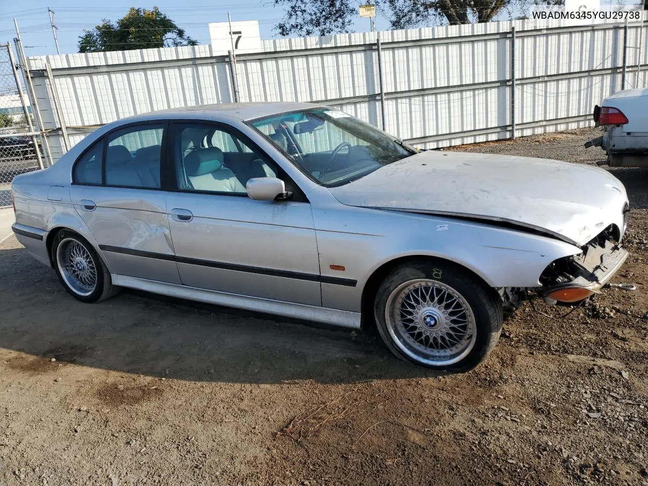 2000 BMW 528 I Automatic VIN: WBADM6345YGU29738 Lot: 75176334