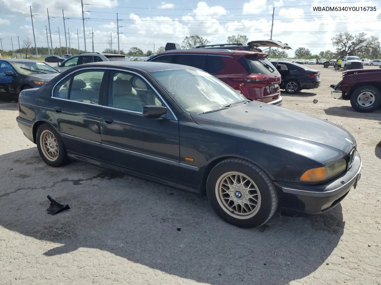 2000 BMW 528 I Automatic VIN: WBADM6340YGU16735 Lot: 77249644